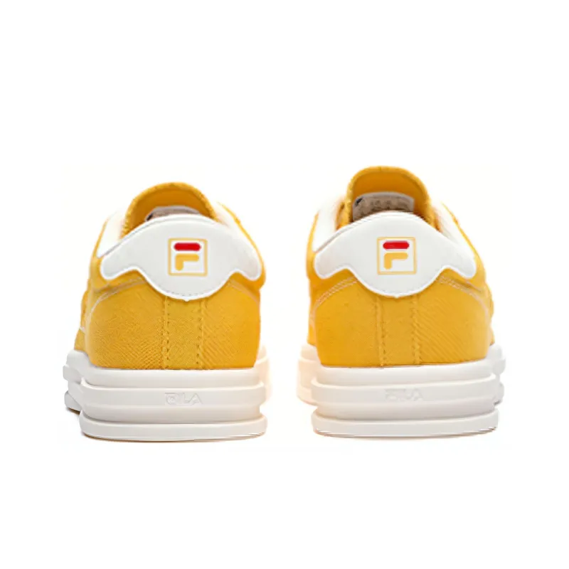 FILA LUKE Anti Slip Wear Resistant Low Top Canvas Shoes Men's Yellow White-3