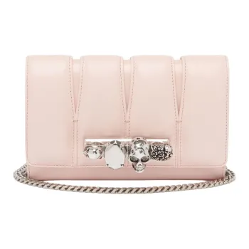 Alexander McQueen Leather One Shoulder Crossbody Clutches Women's Clay