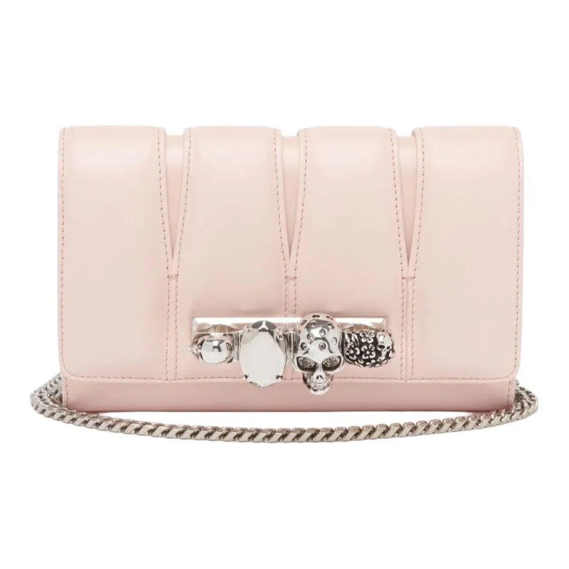 Alexander McQueen Leather One Shoulder Crossbody Clutches Women's Clay-0