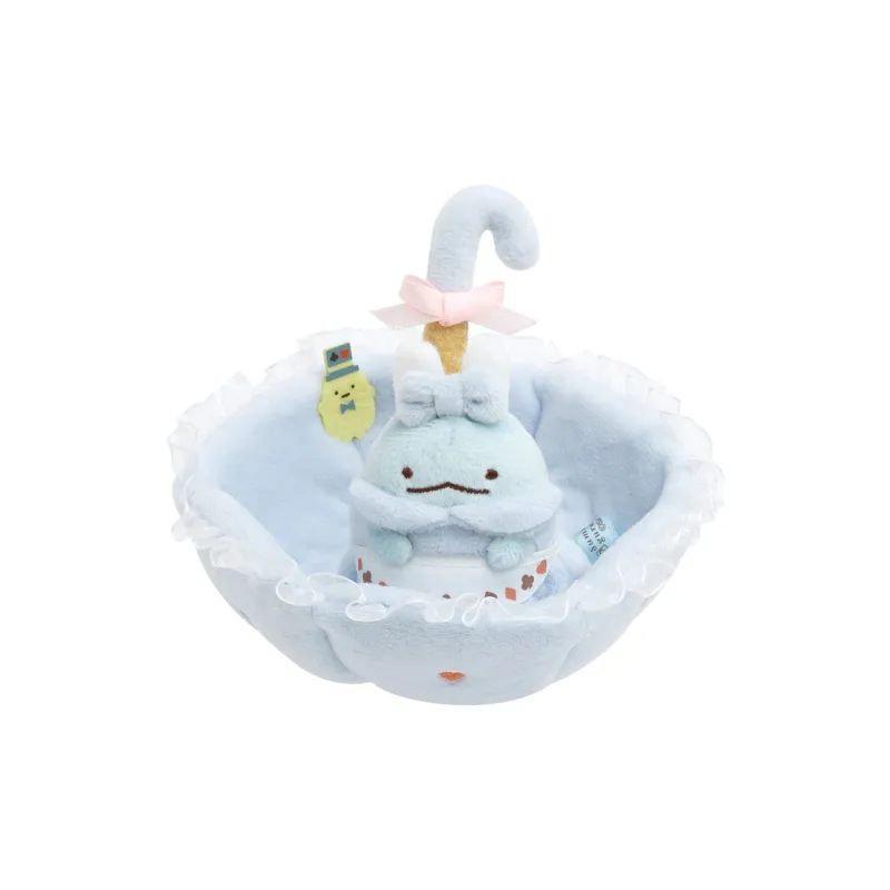 SAN-X Corners Of Life 'Mysterious Kingdom's Corner Creatures' Lizard Alice Tray Dolls Plush Doll 13cm High-0
