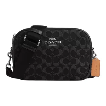 COACH Jamie Denim With Leather Camera Bag Shoulder Bag Crossbody Bag Medium Size Women's Black