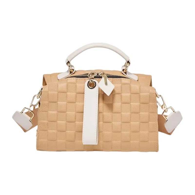 Marino Orlandi Cow Leather With Synthetic Leather One Shoulder Handbag Tubas Women's Cookie Yellow/Ecru-1