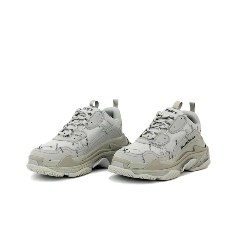 Balenciaga Triple S Allover Logo Gray-2