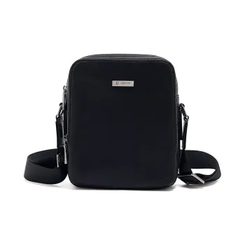 Old Man's Head Top Grain Cow Leather Small Square Bag Shoulder Bag Crossbody Bag Regular Men's Black