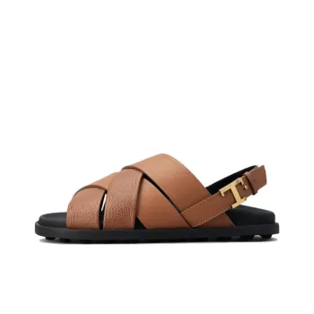 TOD'S Strappy Slingback Leather Sandals