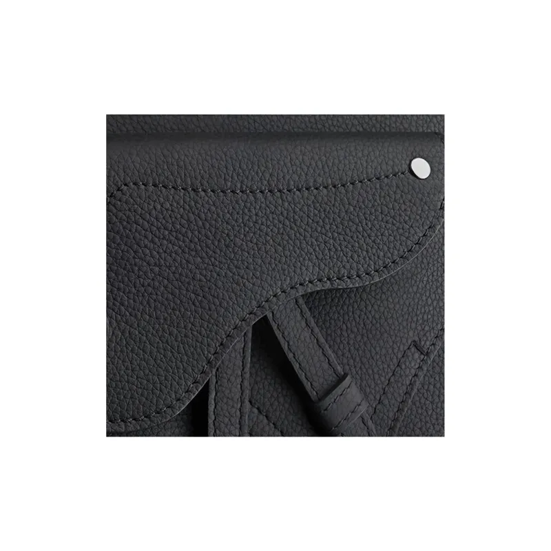 DIOR Saddle Grained Cow Leather Shoulder Bag Crossbody Bag Sling Bags Men's Black-4