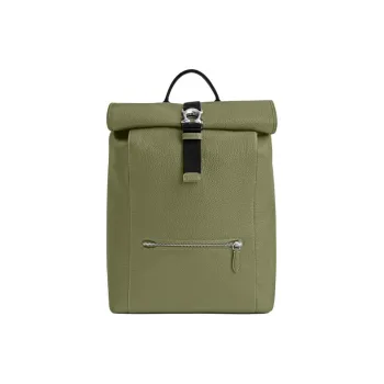 COACH Soft Litchi Grain Leather Backpack Tubas Men's Moss Green