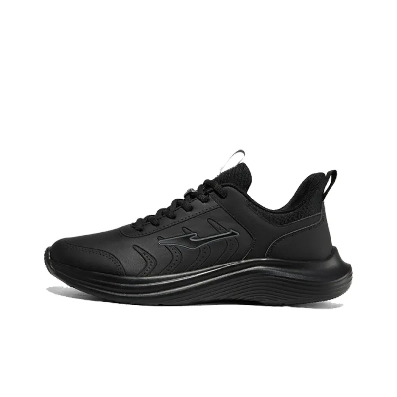 Erke Cushioned Anti Slip Wear Resistant And Water Resistant Low Top Casual Running Shoes Men's Jet Black-0