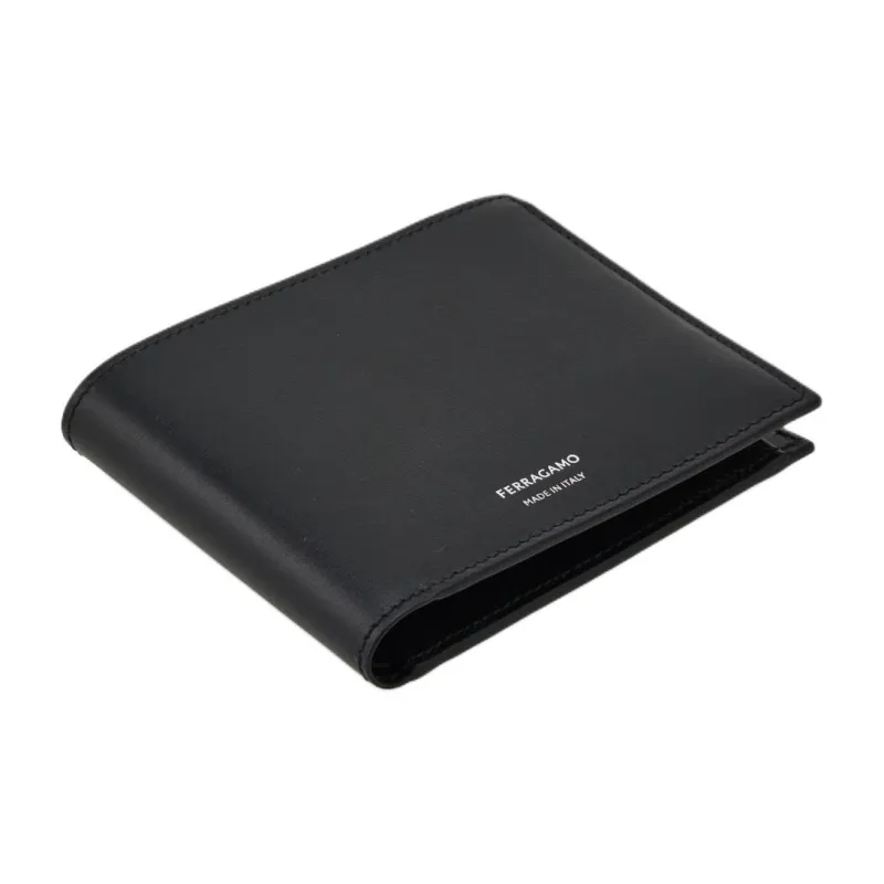 FERRAGAMO Calfskin Wallet Men's Black-3
