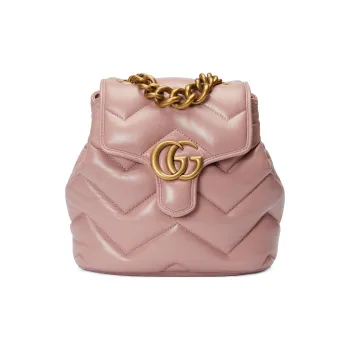 GUCCI GG Marmont Leather Backpack Women's Pink