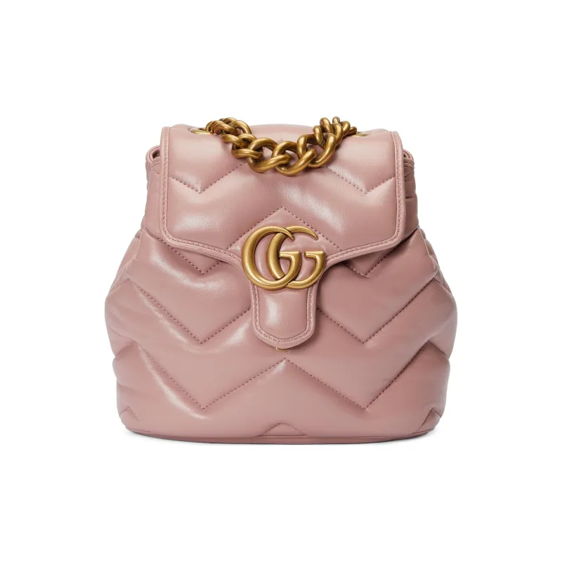 GUCCI GG Marmont Leather Backpack Women's Pink-0