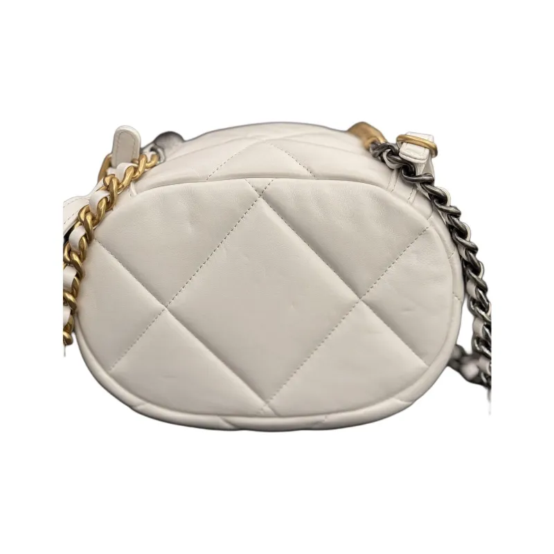 CHANEL 19Bag Sheepskin Backpack Mini Women's White-3