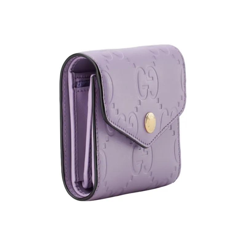 GUCCI Leather Wallet Medium Size Women's Light Purple-1