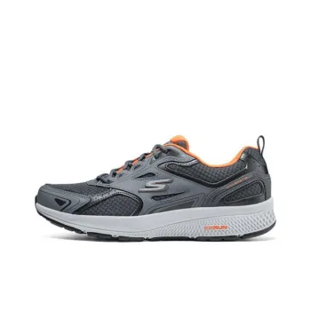 Skechers Shock Absorbers With Slip Resistant Features Low Top Running Shoes Men's Gray Orange