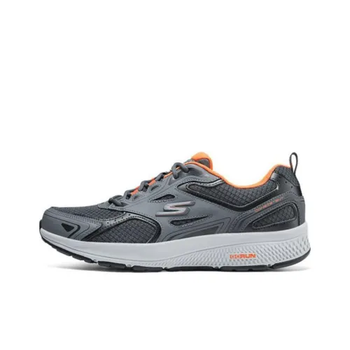 Skechers Cushioning Slip Resistant Low Top Running Shoes Men's Gray Orange