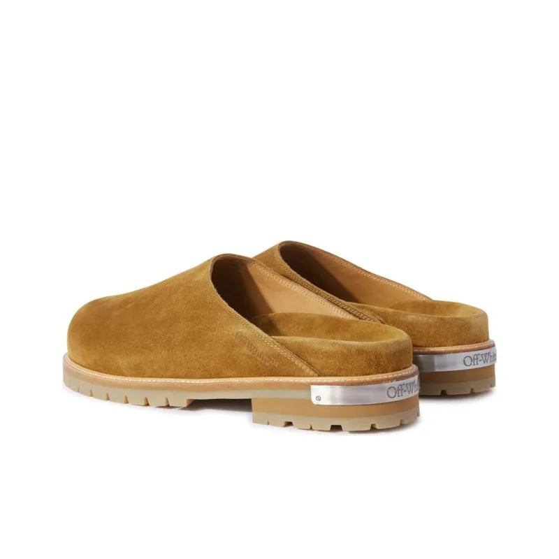 OFF WHITE Metal Logo Suede Loafers-2