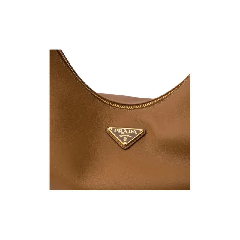 PRADA Leather Hobo Bag Handbag Shoulder Bag Women's Caramel-5