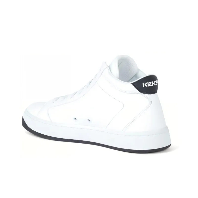 KENZO Kourt Wear-Resistant Slip-Resistant High-Top Casual Shoes Men's White-2