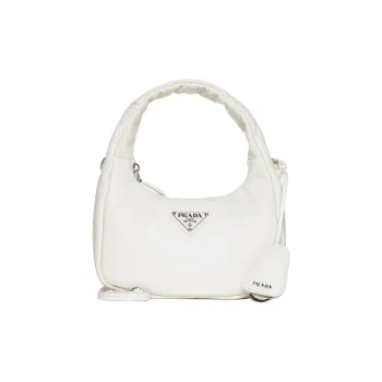 PRADA Sheepskin Hobo Handbag Mini Women's White