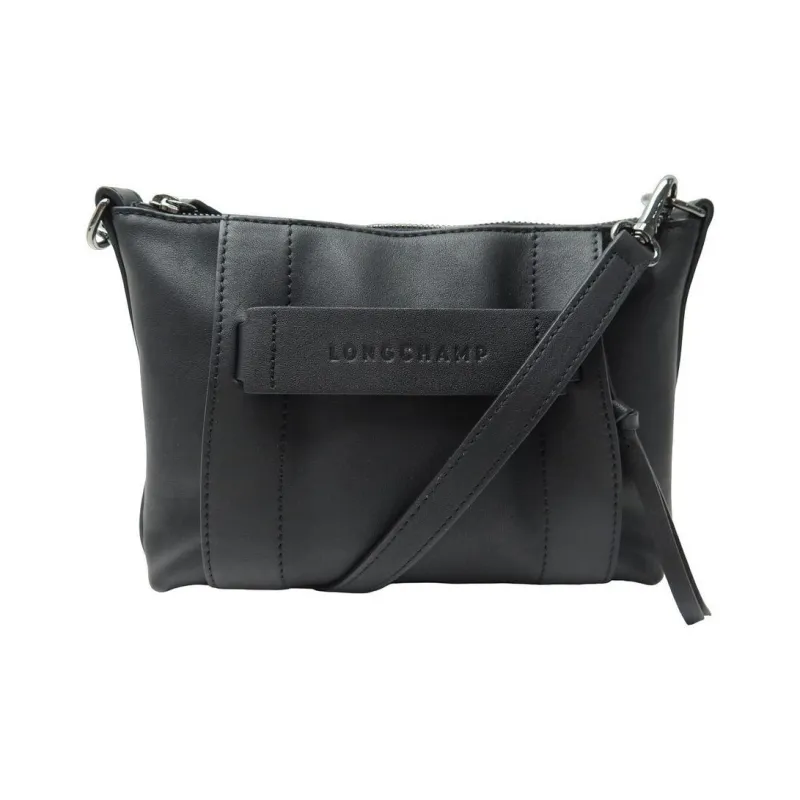 LONGCHAMP 3D Calfskin Tote Bag Shopping Bag Shoulder Bag Crossbody Bag Small Size Women's Black-0