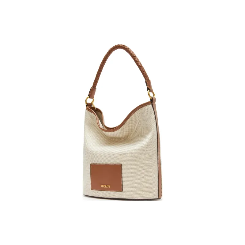 Staccato Cow Leather Bucket Bag, Tote Bag, Crossbody Bag, Shoulder Bag Medium Size Women's Multicolor-1