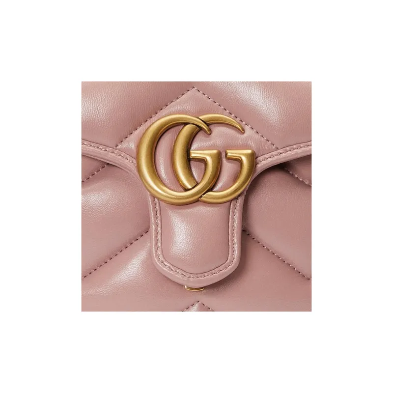 GUCCI GG Marmont Leather Backpack Women's Pink-7