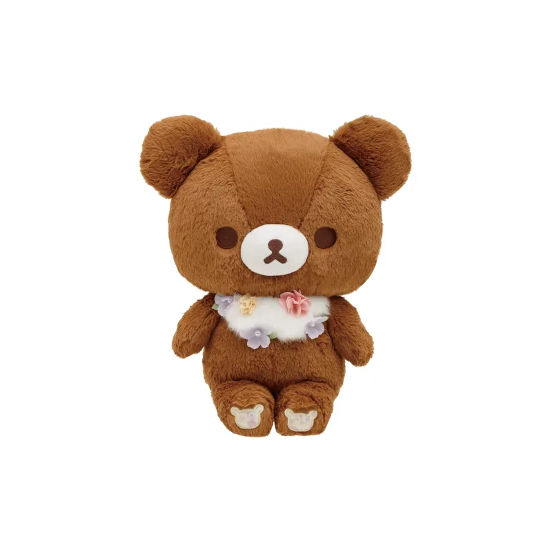 SAN-X Large Bell Bear Rilakkuma Plush Toy M Dolls Plush Doll 16cm High 16cm Long-0
