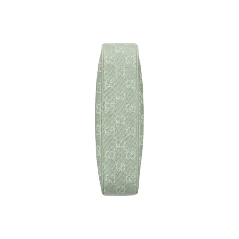 GUCCI Ophidia Denim Fabric With Leather Binding Crossbody One Shoulder Handbag Trumpets Women's Light Green-7