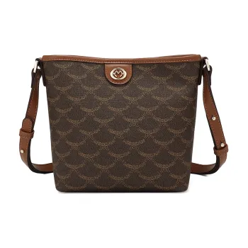 MEXICAN Polyurethane Bucket Bag, Crossbody Bag, Shoulder Bag Regular Women's Mocha Coffee/Khaki Apricot/Elegant White