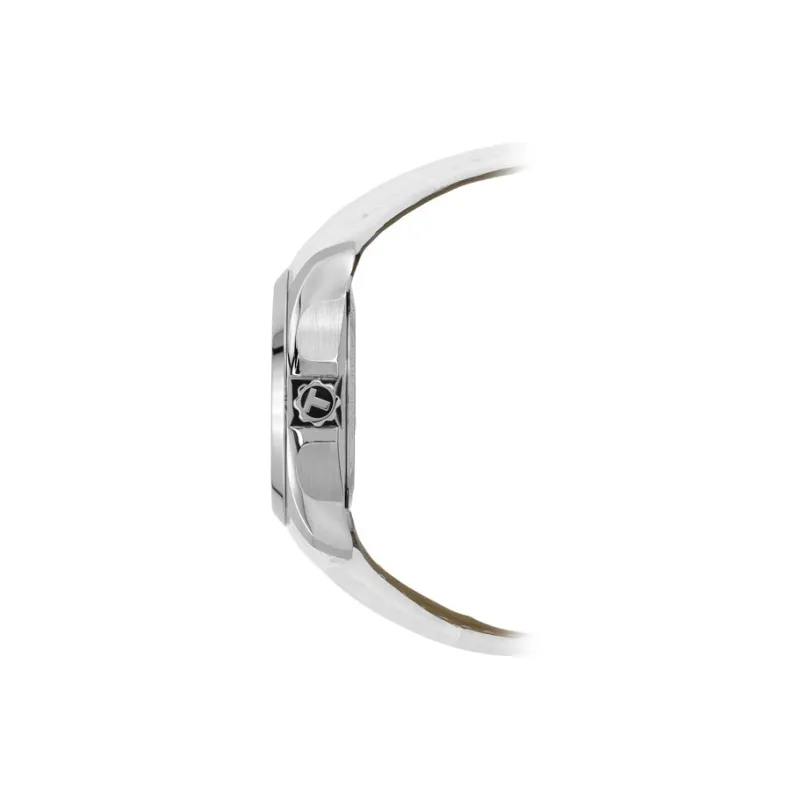 TISSOT Kutu Collection Mechanical Movement Women's Watch 32mm White Dial Stainless Steel Case Leather Strap-3