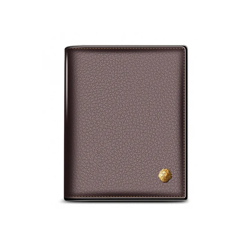 Old Man's Head Top Grain Cow Leather Wallet, Card Holder Regular Men's Black-4