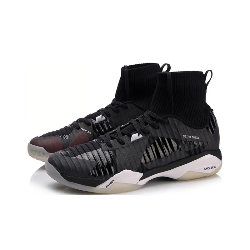 LiNing Frontier Shadow Pro Lightweight Slip-Resistant Cushioning High-Top Badminton Shoes Unisex Standard Black-2