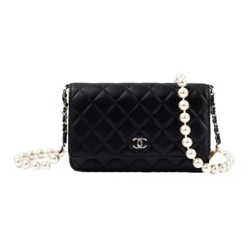 CHANEL WOC Sheepskin Wallet On Chain Shoulder Bag, Crossbody Bag Women's Black