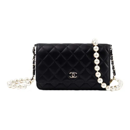 CHANEL WOC Sheepskin Wealth Bag Shoulder Bag Crossbody Bag Women's Black