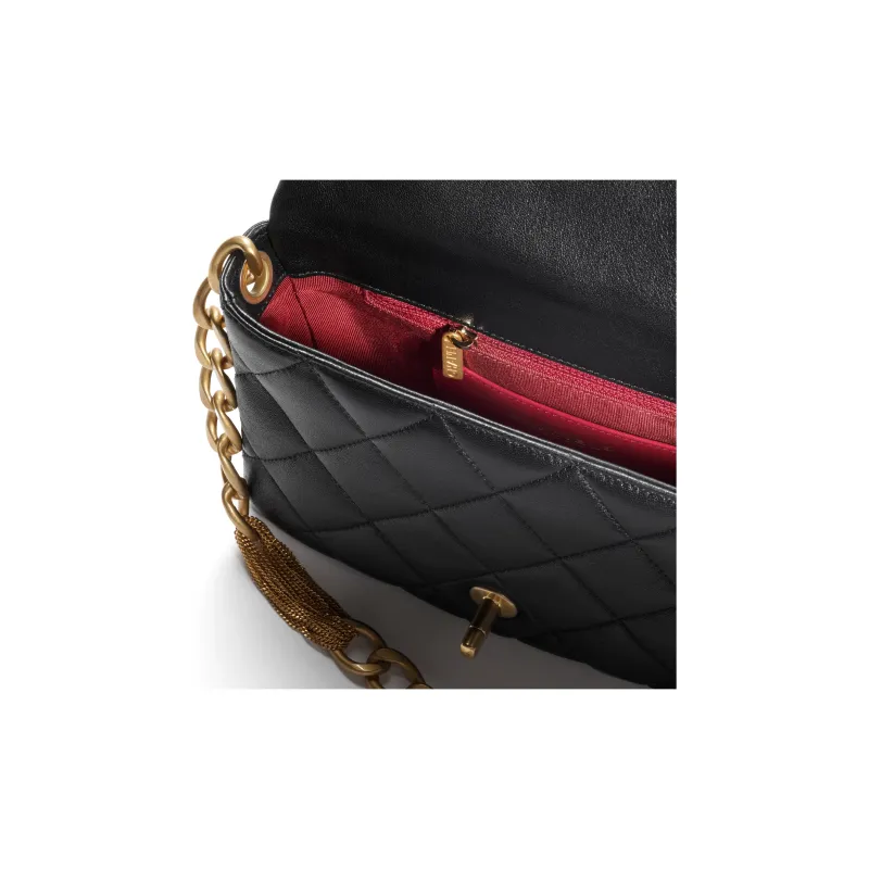 CHANEL Sheepskin Flap Bag, Shoulder Bag, Crossbody Bag Trumpets Women's Black-3