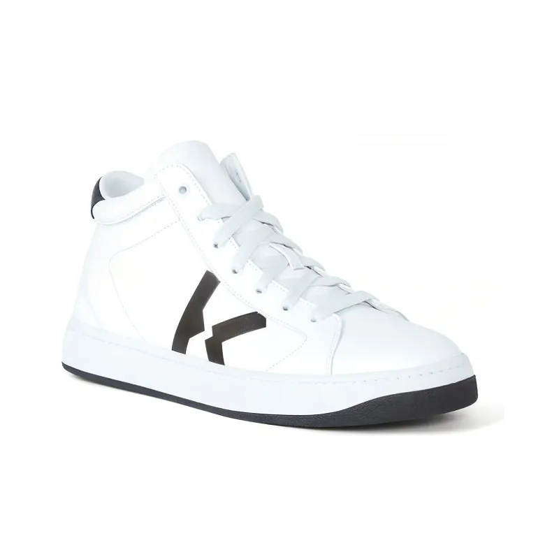 KENZO Kourt Wear-Resistant Slip-Resistant High-Top Casual Shoes Men's White-1