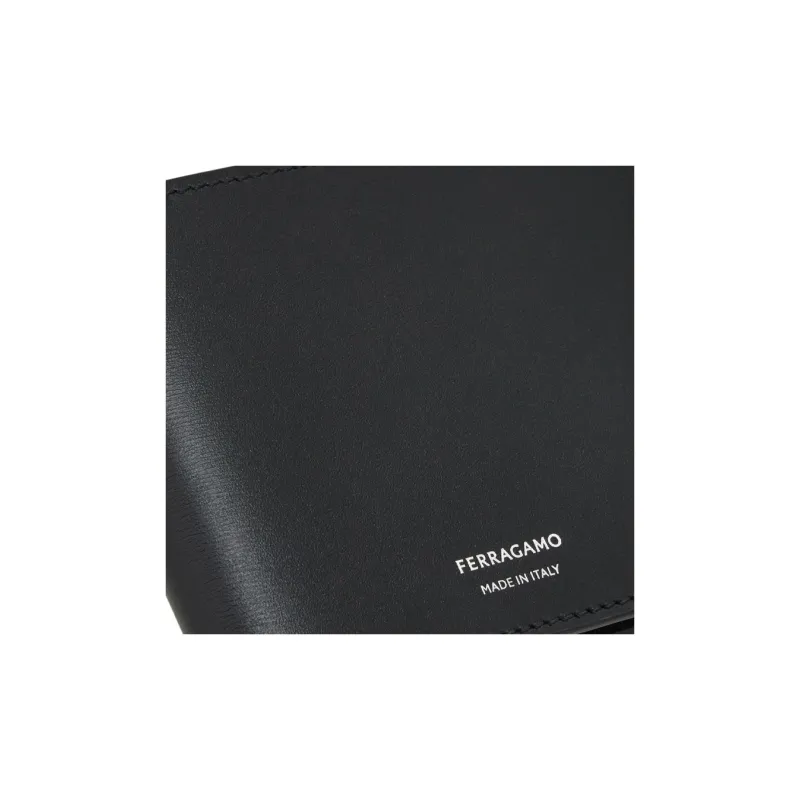 FERRAGAMO Calfskin Wallet Men's Black-4