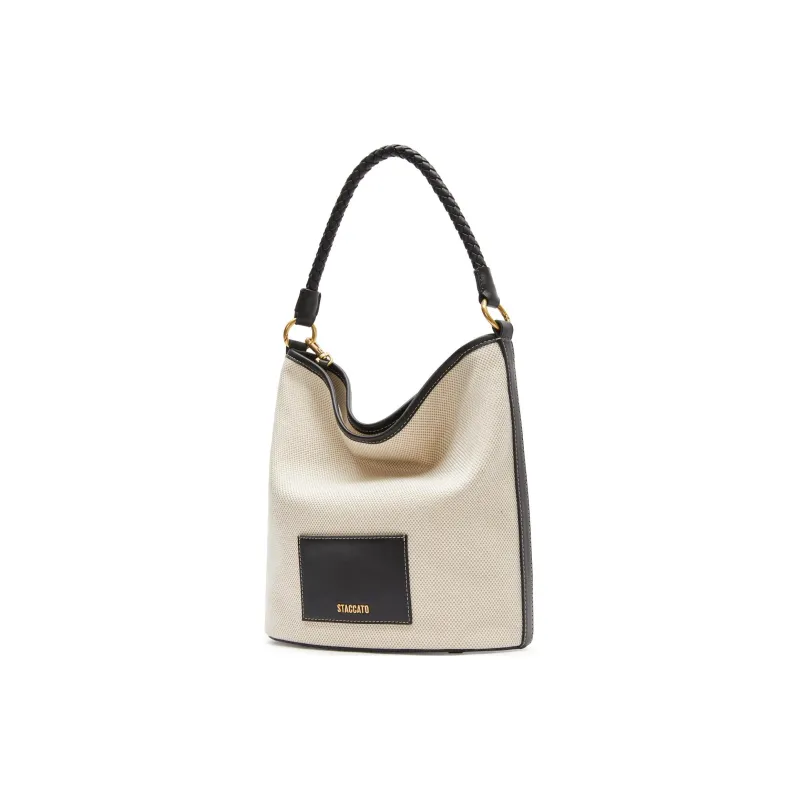 Staccato Cow Leather Bucket Bag, Tote Bag, Crossbody Bag, Shoulder Bag Medium Size Women's Multicolor-6