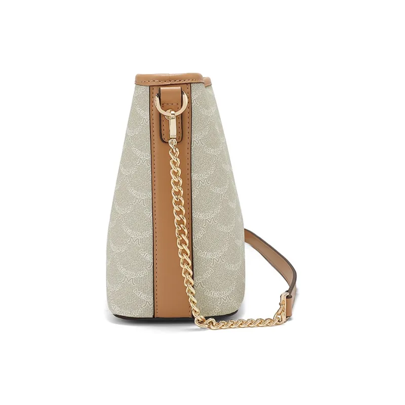 MEXICAN Polyurethane Shoulder Bag Regular Women's Mocha Coffee/Khaki Apricot/Elegant White-14