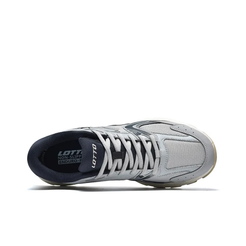 LOTTO Wear-Resistant Height Increasing Cushioning Breathable Low-Top Chunky Sneakers Men's Black-3