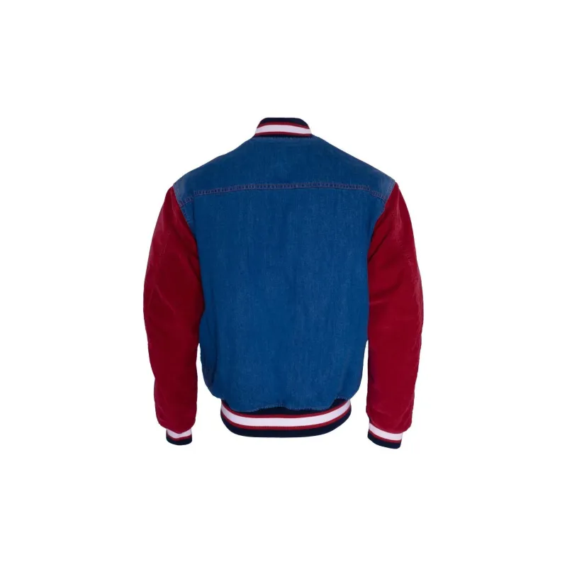GUCCI Denim Bomber Jacket Red/Blue-1