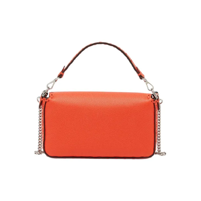 FENDI Baguette Cow Leather Portable Crossbody Bag Shoulder Bag Mini Women's Red-2