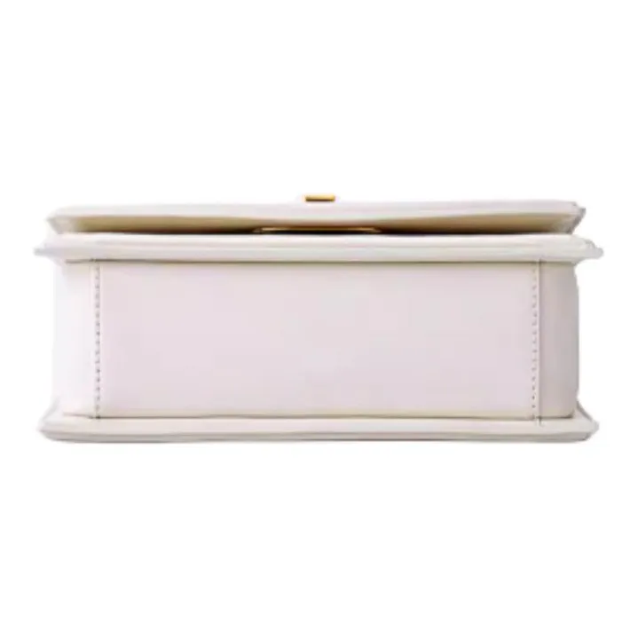FION Cow Leather Small Square Bag Crossbody Bag Shoulder Bag Women's Black/White-13