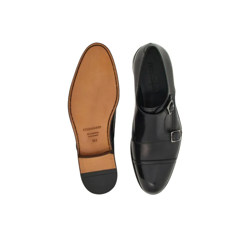 FERRAGAMO Double-monkstrap Leather Monk Shoes-3