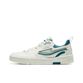 Erke Sunrise Slip Resistant Cushioning Abrasion Resistant Low Top Skateboard Shoes Men's White Green
