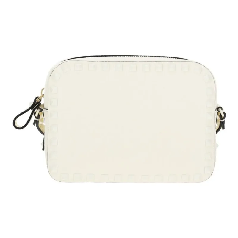 Valentino Rockstud Calfskin Shoulder Bag Crossbody Bag Women's White-1