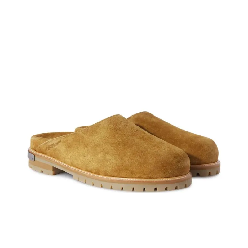 OFF WHITE Metal Logo Suede Loafers-1