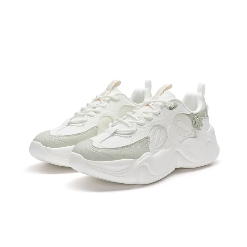 XTEP Casual Shoes Women's Low Top Sail White/Creamy Green-4