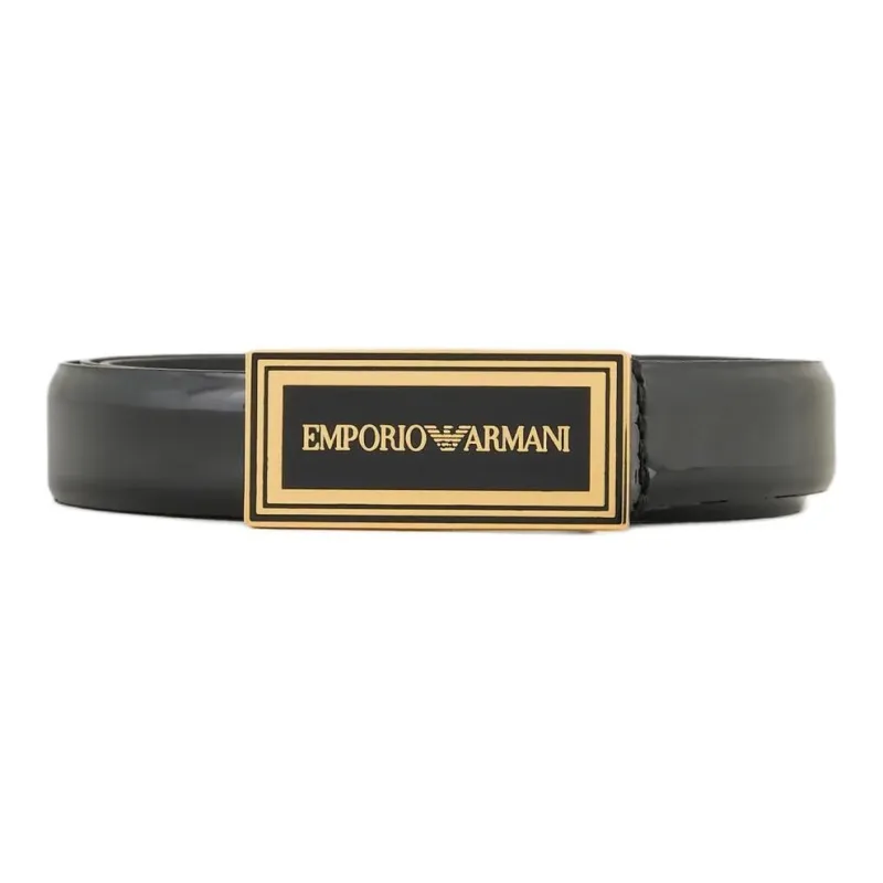 EMPORIO ARMANI Logo buckle Leather Belt-0