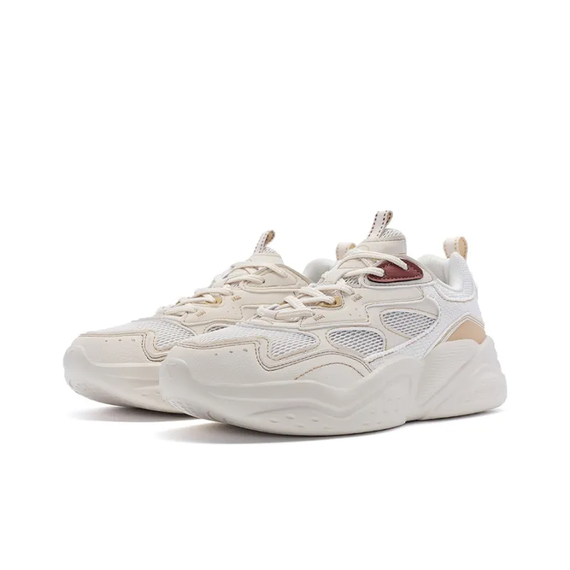XTEP Casual Shoes Women's Low Top White Sand Gray/Paper Brown-4